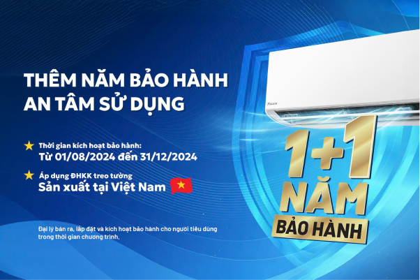 Mua Ngay Daikin - Th&ecirc;m Năm  Bảo H&agrave;nh - An T&acirc;m Chất &ldquo;Nhật&rdquo;